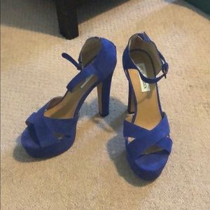 Steve Madden indigo blue open toe heels - size 8